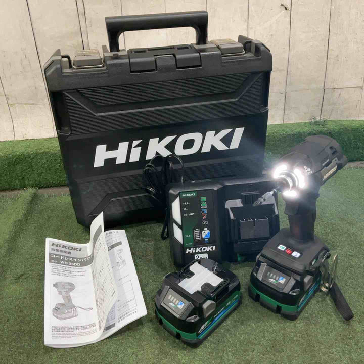 ★ハイコーキ(HIKOKI ※旧:日立工機) コードレスインパクトドライバ ストロングブラック WH36DD(2XHBSZ) 36V フルセット 動作確認済【川口店】