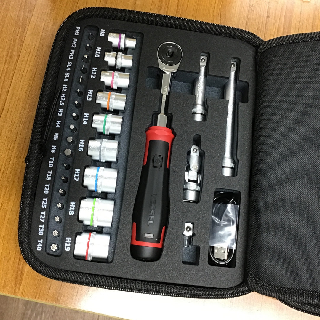 ベッセル(VESSEL) コードレス 電動スリムラチェット ソケットビット31個付セット 400ER3-1M【桶川店】
