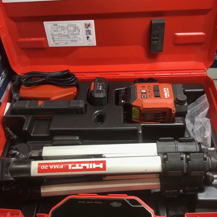 【美品 / 動作品】HILTI ヒルティ マルチラインレーザーレベル PM 30-MG バッテリー 充電器 受光器 三脚【草加店】