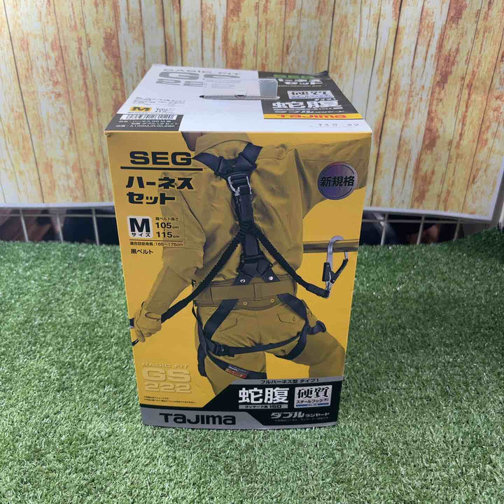 □タジマ(Tajima) ハーネスGS＋蛇腹ダブルランヤードL2セット 黒 Mサイズ A1GSMJR-WL2BK【川崎店】