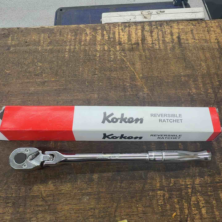 Ko-ken コーケン 3/8(9.5) 首振り フレックス ロング ラチェットハンドル  3774P 【八潮店】