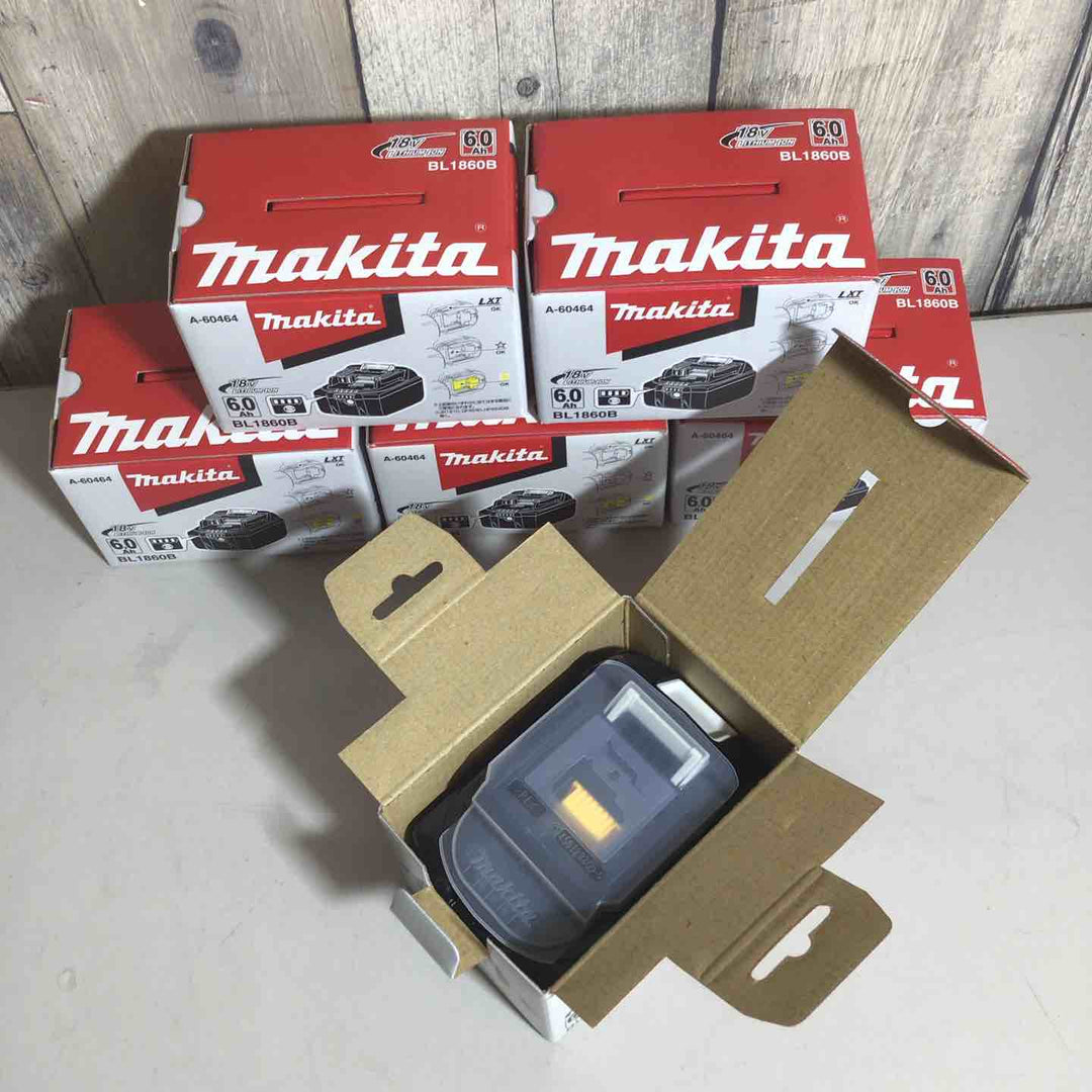 【未使用品】 純正 マキタ makita リチウムイオンバッテリー 18V/6.0Ah BL1860B 6個 バッテリー 純正品 18V 【戸田店】