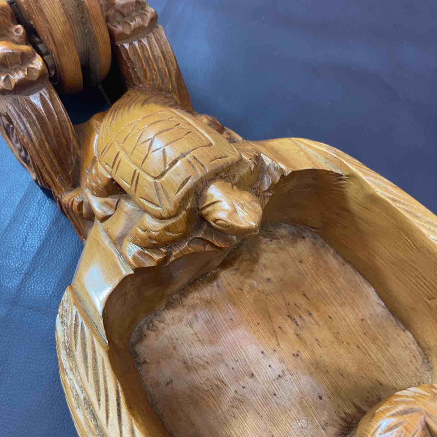 中古美品】【超希少】 龍亀鶴 木彫り 墨壺 すみつぼ 鉋 和工具 大工