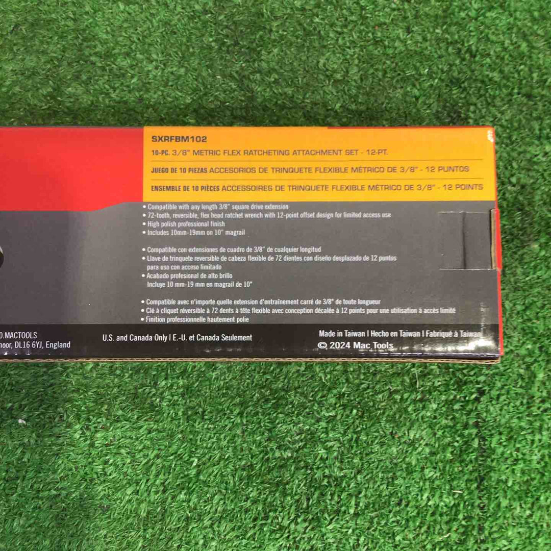 ◇MACTOOLS 3/8フレックスヘッドラチェットアタッチメント 10PC SXRFBM102【町田店】