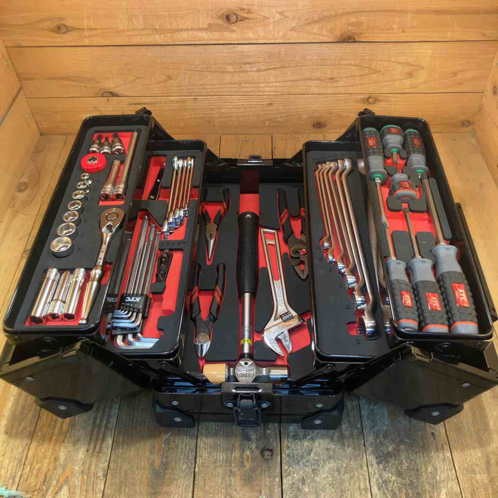 京都機械工具(KTC)9.5sq.工具セット 【レッド】 (両開きメタルケース)[56点]SK35622WZR《2022SK品》【所沢店】
