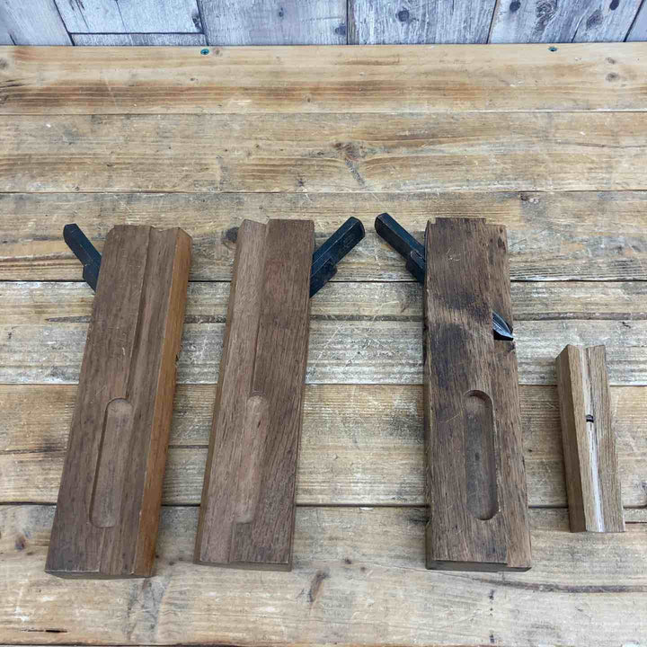 【中古品】 万七 脇取鉋 面取り鉋 4点セット  鉋 かんな カンナ 和工具 大工道具 鑿 のみ 鋸 のこ 【東大和店】