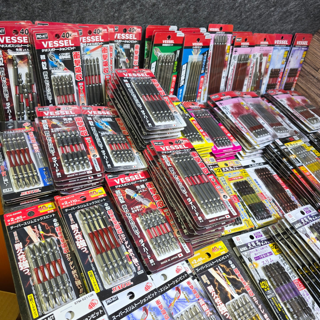 【未使用・大特価まとめ売り！】ビット5本入り 200パックまとめ売り 六角軸6.35mm インパクトドライバー用 メーカー・サイズ混合 約1000本【桶川店】