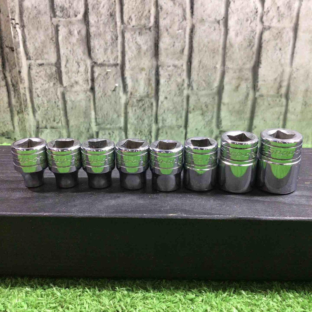 スナップオン(Snap-on) 3/8シャローソケット8点セット F～1シリーズ F161(1/2)の縁に若干の欠けがあります。 【川口店】