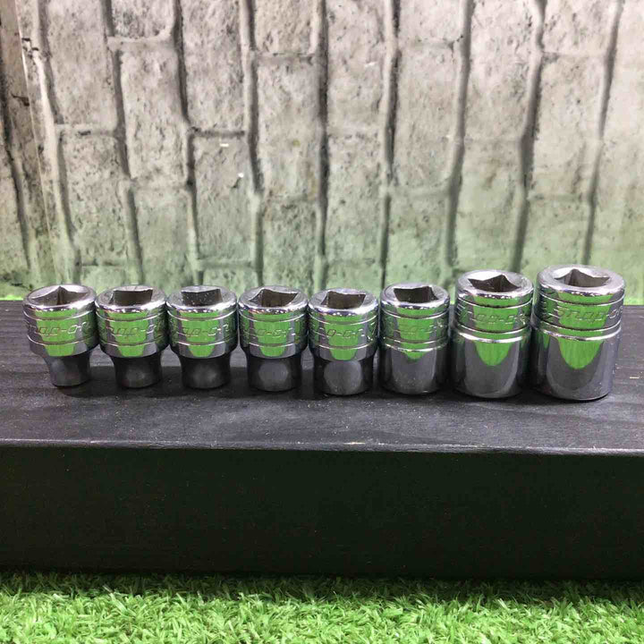 スナップオン(Snap-on) 3/8シャローソケット8点セット F～1シリーズ F161(1/2)の縁に若干の欠けがあります。 【川口店】