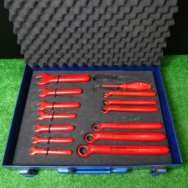 クニペックス/KNIPEX 絶縁工具セット 片口レンチ、スパナ、ドライバー 計14点【岩槻店】