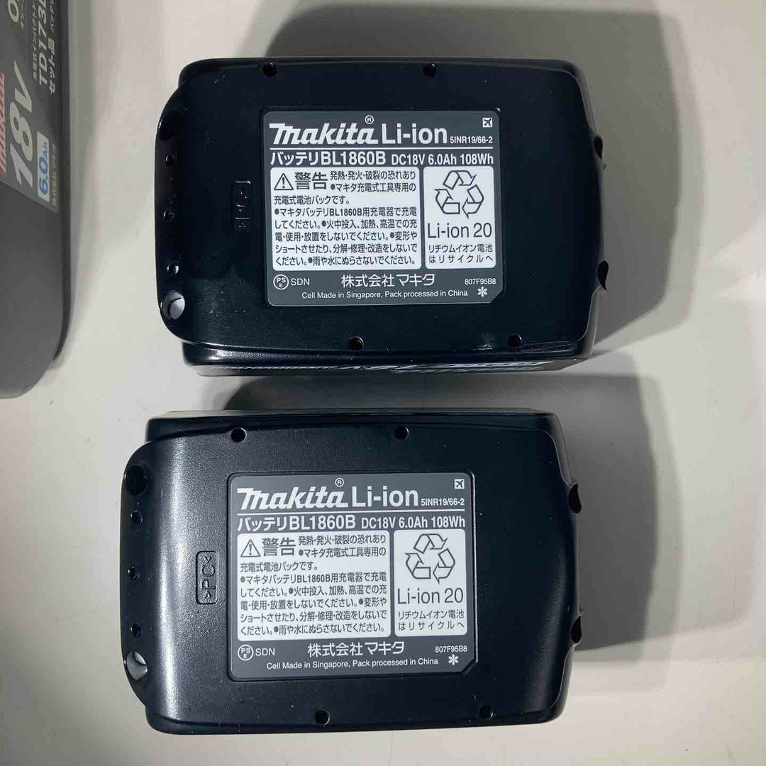 ★マキタ(makita)18V コードレスインパクトドライバー TD173DRGXO純正品 18Vバッテリー2個付き【戸田店】