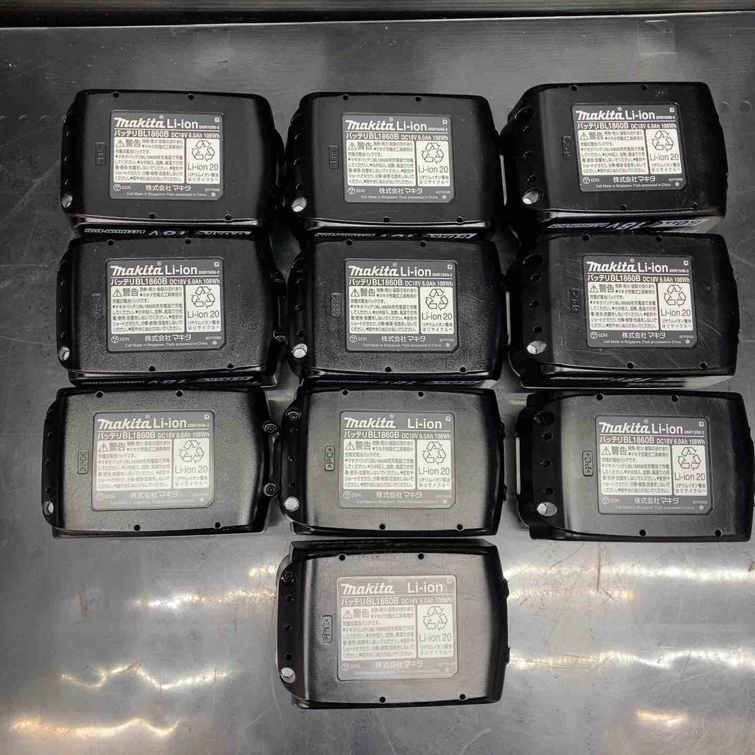 【未使用品】マキタ(makita) 純正 リチウムイオンバッテリー 18V/6.0Ah BL1860B 正規品 10個セット【川越店】