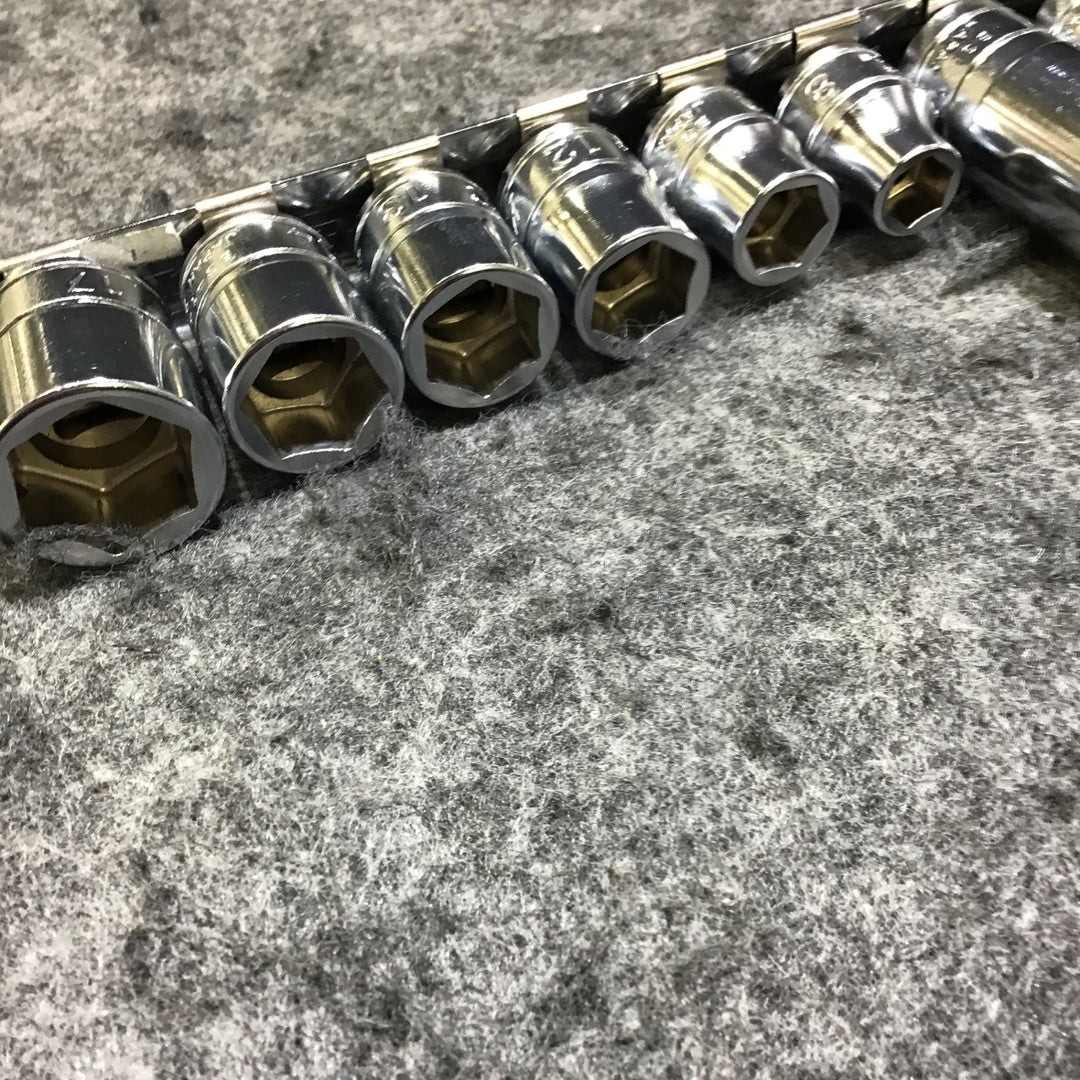 【中古】 KTC 京都機械工具 3/8" ソケットセット ショート ディープ混合 10点 【桶川店】