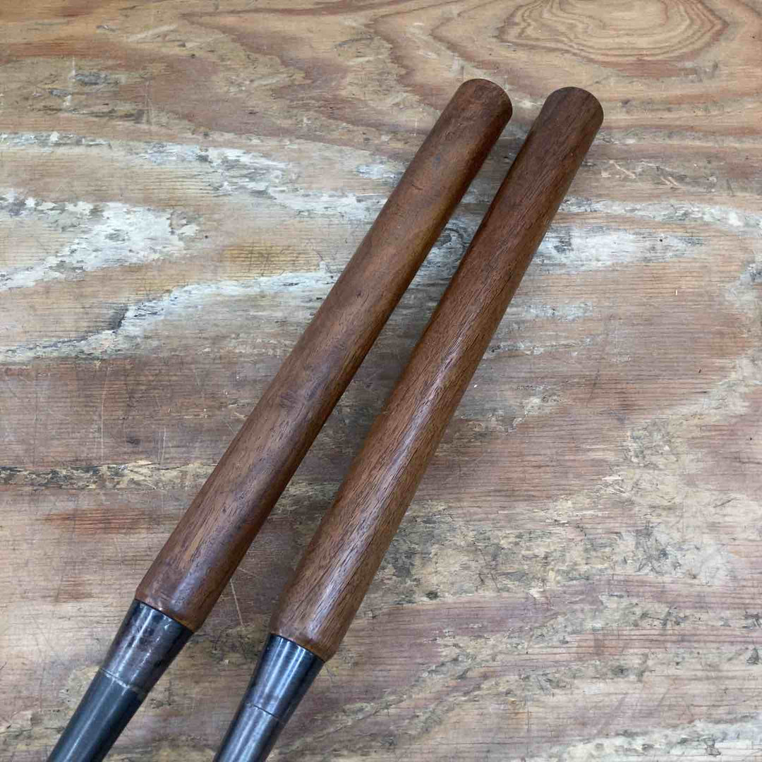 【中古品】　銘不明 突き鑿 2本組 「●村」 のみ 和工具 大工道具【柏店】