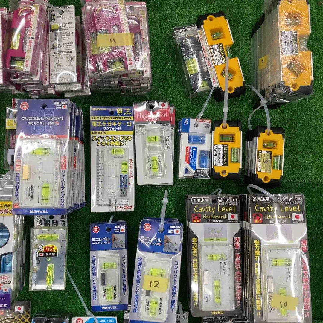【未使用】水平器143点まとめ(シンワ エビス マーベル 新潟精機など メーカー・サイズ混在) 【桶川店】