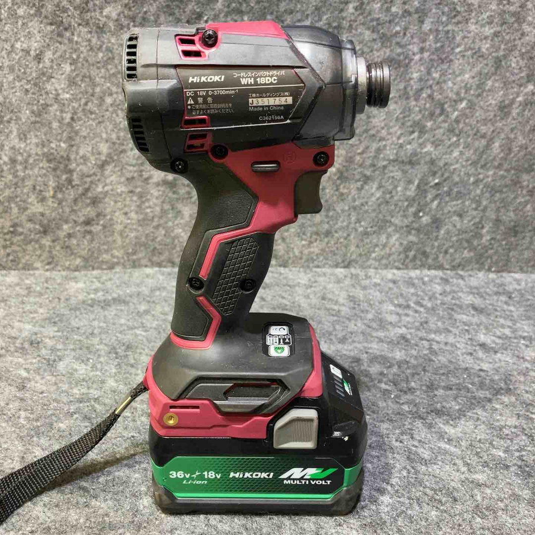 【美品】ハイコーキ(HIKOKI ※旧:日立工機) コードレスインパクトドライバー WH18DC(2XPRZ)【桶川店】