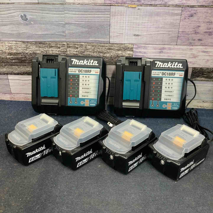 マキタ(makita) リチウムイオンバッテリー 18V/6.0Ah BL1860B 4個 + 急速充電器 DC18RF 2個セット【八潮店】