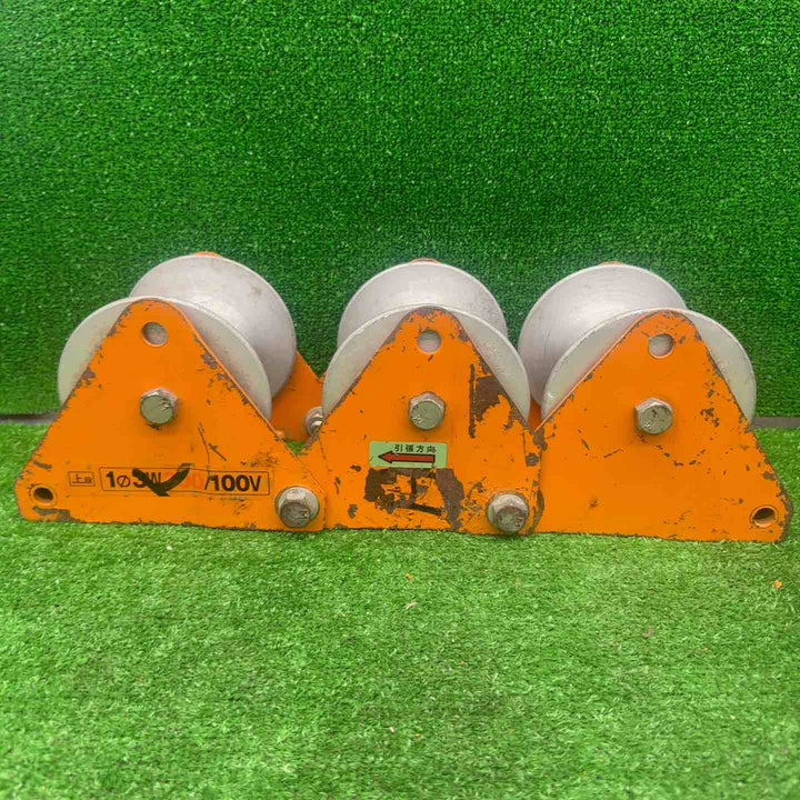 【中古】 IKURA TOOLS 育良精機 3連コロ ISS-3400 ケーブルコロ  ローラー幅 120mm 【桶川店】