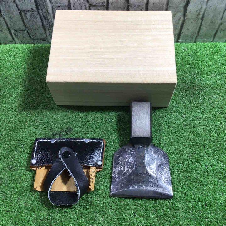 高木順一作 釿 ちょうな 手斧 刃のみ 墨流し 全長約125mm 【川口店】