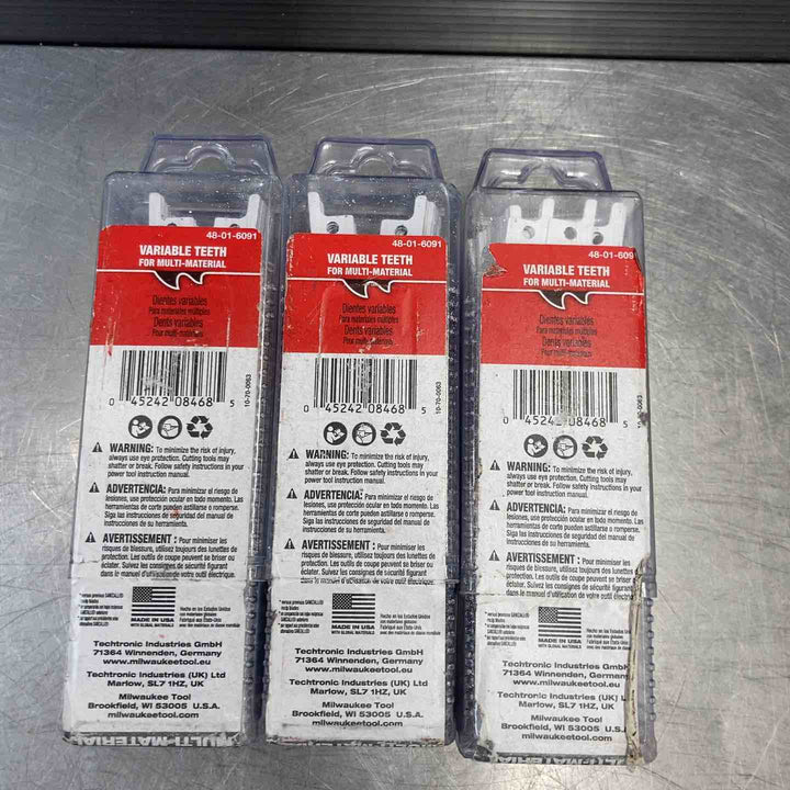 【未使用品】 ミルウォーキー(Milwaukee) レシプロソーブレード 6インチ 8/12TPI 25枚入り 48-01-6091 3箱まとめ売り 未開封 【東大和店】