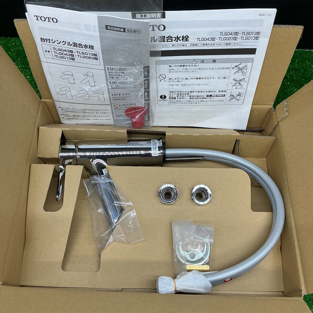 【未使用品】TOTO 洗面所用水栓GAシリーズ 台付シングル混合水栓 一般地・寒冷地共用 ワンプッシュなし  TLS01303JA 【電材館越谷店】