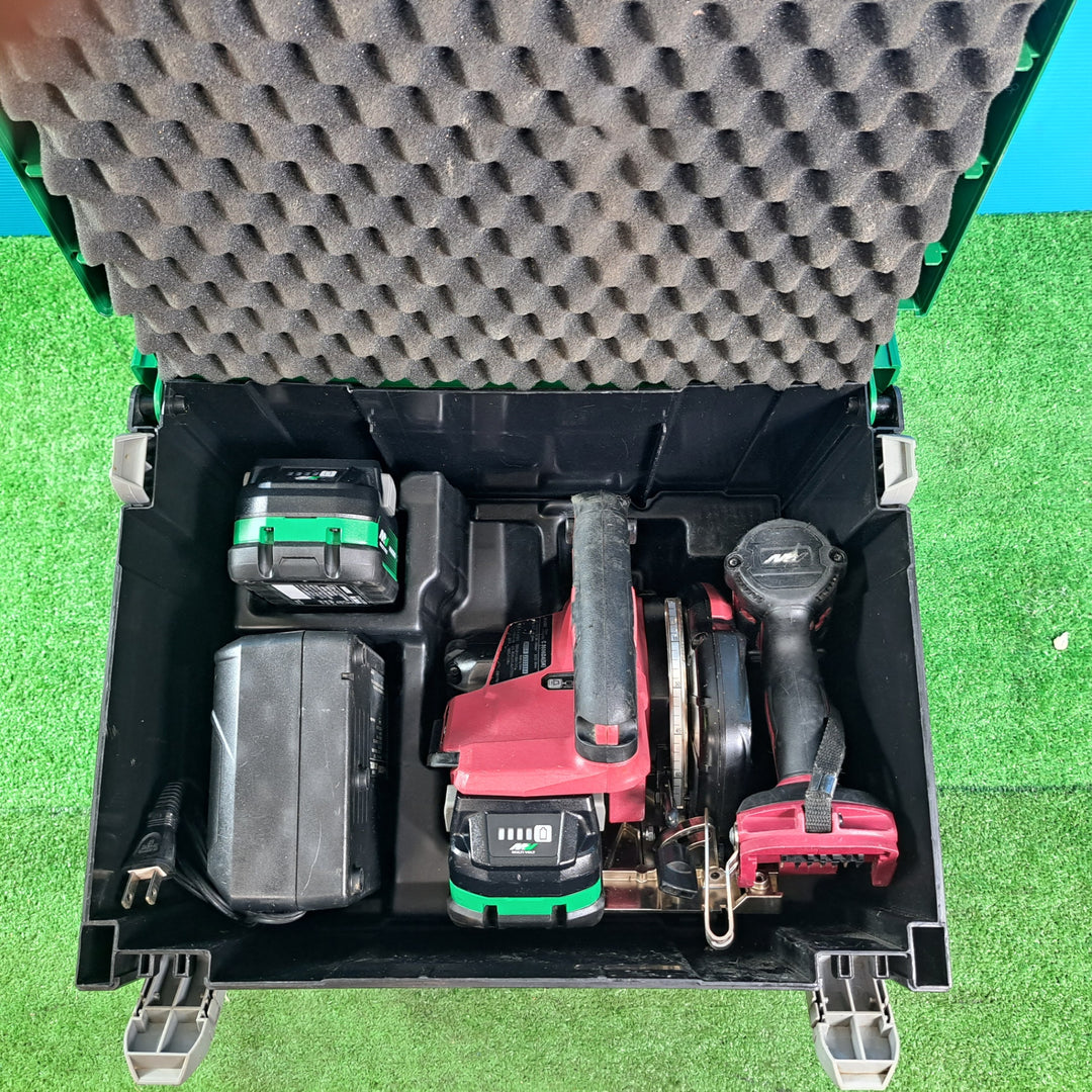 ハイコーキ(HIKOKI) コードレス丸のこ C3606DA コードレスインパクトドライバ WH36DC 限定色フレアレッド セット【岩槻店】