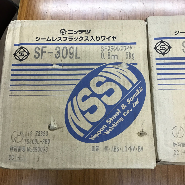 日鉄溶接工業　フラックス入りステンレス溶接ワイヤ　SF-309L　Φ0.8mm　5㎏　4箱セット【桶川店】