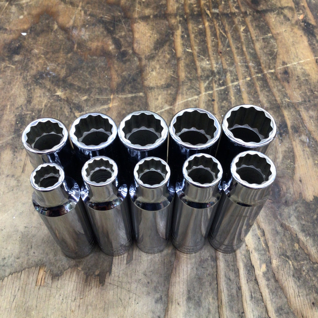 【中古品】スナップオン/Snap-on 1/2"ディープソケット 12角 SM10~SM19 10pcs【柏店】