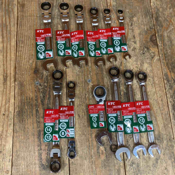 KTC ラチェットコンビネーションレンチ メガネレンチ ショート 首振りタイプ LMSR LMR 計12点セット まとめ売り【所沢店】