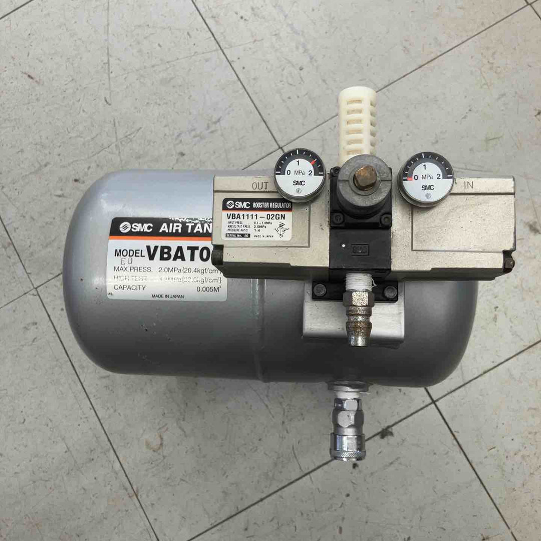 ◇SMC 常圧エアタンク VBAT05A1-V  増圧弁VBA1111-02GN付【鴻巣店】