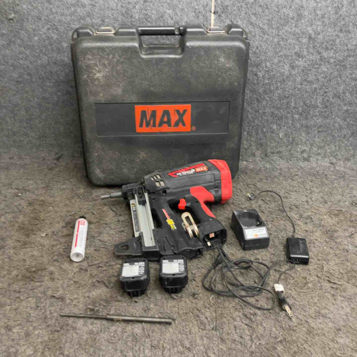 ★マックス(MAX) ガスネイラ GS-738C2 ケース(6V1.5Ahバッテリー*2、充電器、ガス*1)【鴻巣店】