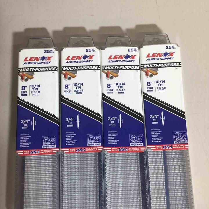 【未使用品(未開封)】 レノックス LENOX  セーバーソーブレード レシプロソーブレード 203mm 4個 100枚【戸田店】