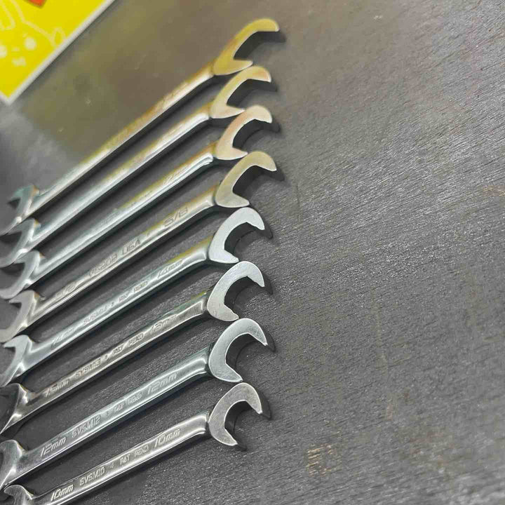 スナップオン(Snap-on)VSM5222B VSM5219A VS20B SVSM17 SVSM14 SVSM13 SVSM12 SVSM10　22,19,5/8,17,14,13,12,10 オープンエンドレンチ 8点　【越谷店】
