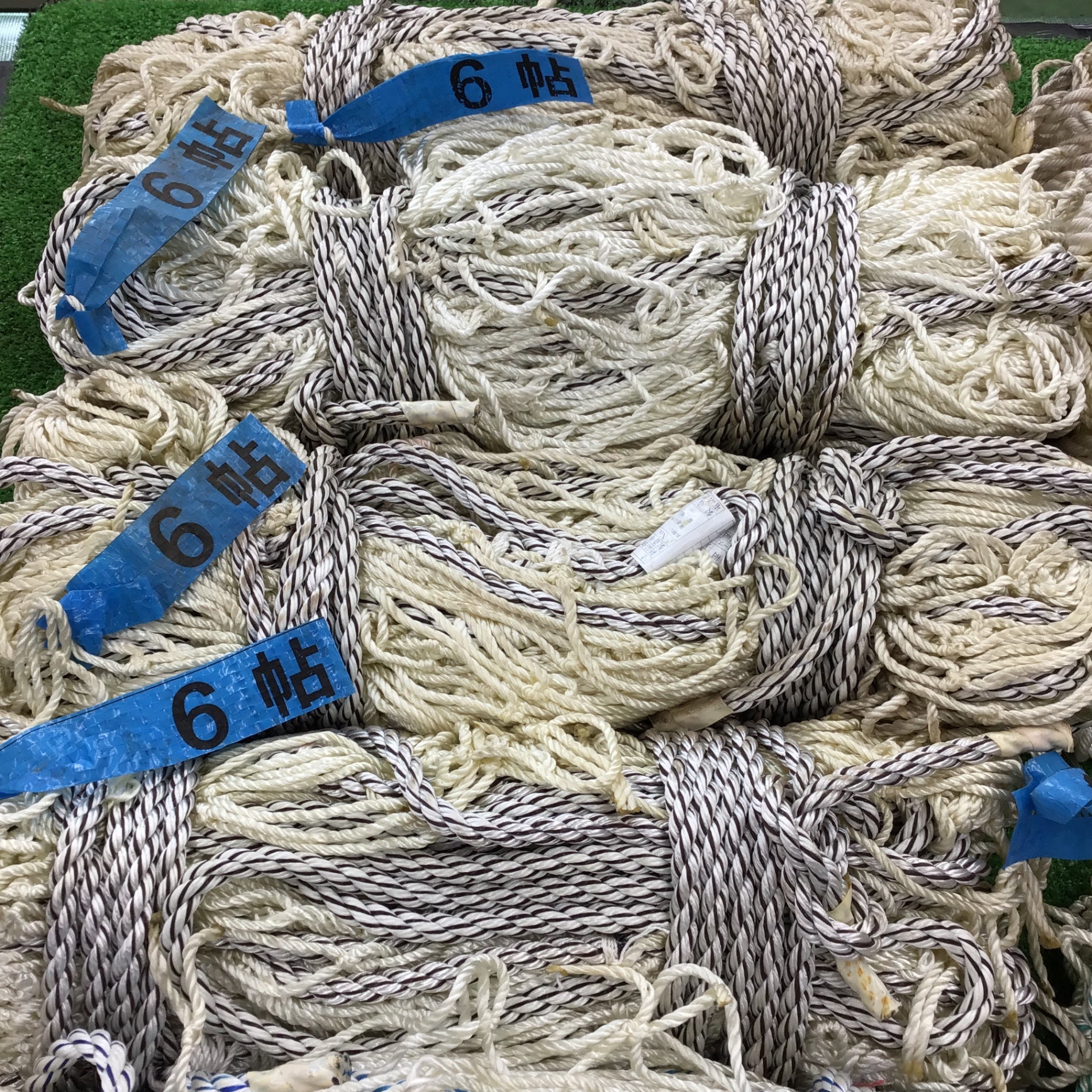 中古・保管品】 現場用 安全ネット・フックセット ネット13本、フック