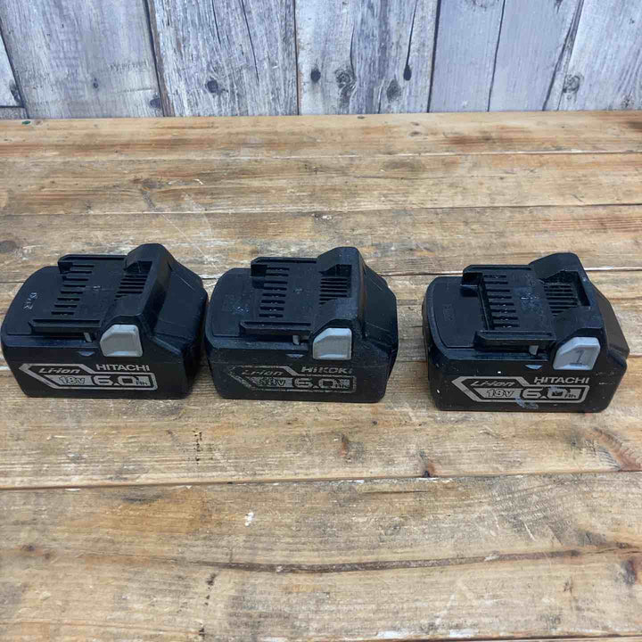 【お買い得】 【中古品】 【まとめ売り】 ハイコーキ(HIKOKI ※旧:日立工機) 18V6.0Ahバッテリー 3個 電動工具 コードレス 【東大和店】