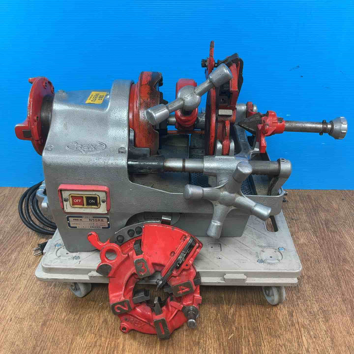 【店頭受取り限定】◇レッキス(REX) ねじ切り機 N50A3 N50AIII ◎1/2～3/4 ・ 1～2のダイヘッド2個付き 動作確認済み！【岩槻店】