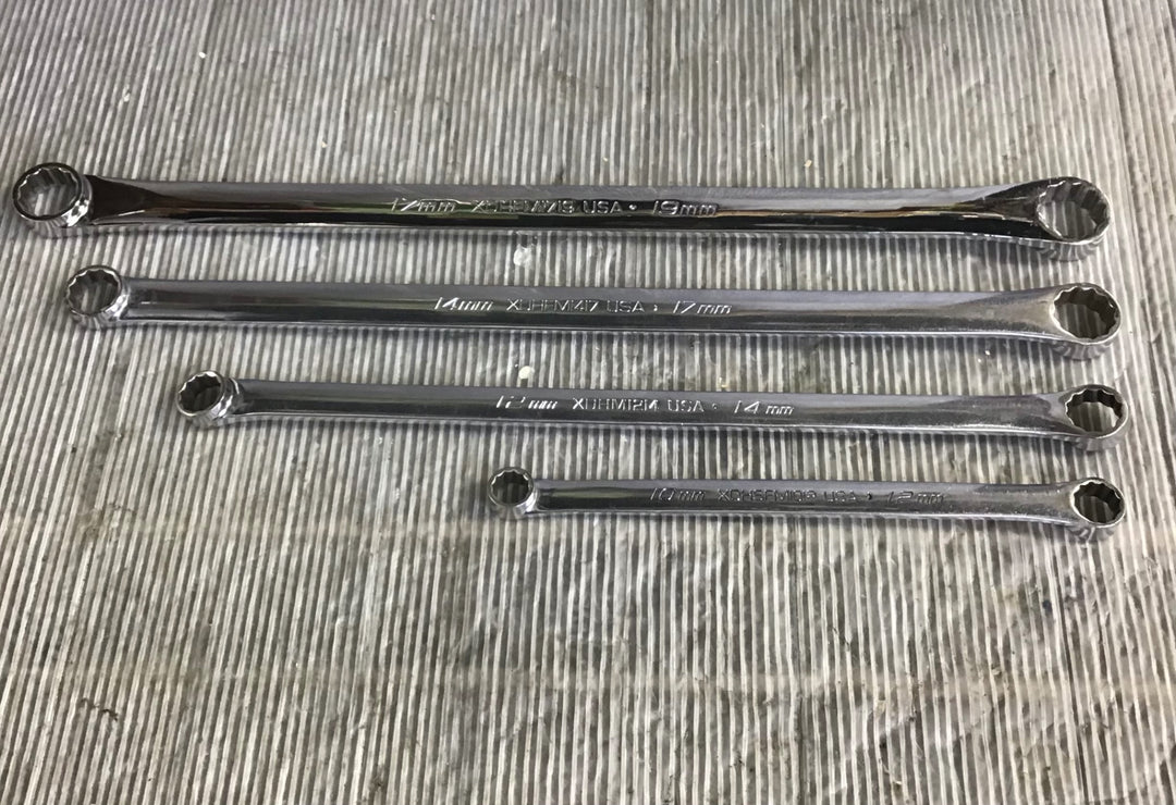 スナップオン(Snap-on) ロングストレートメガネレンチ 4本セット XDHSFM1012 XDHM1214 XDHFM1417 XDHFM1719【中古品】