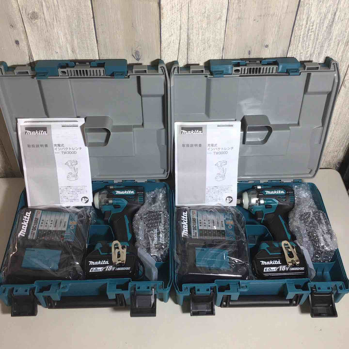 【未使用品】 マキタ makita コードレス インパクトレンチ TW300DRGX 2台 バッテリー&充電器付 フルセット 純正 充電式 18V 【戸田店】