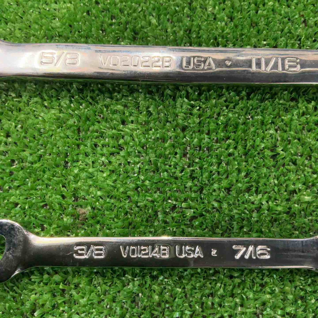 スナップオン Snap-on オープン エンド スタンダード レンチ インチ VO1214B VO2022B 2本セット【草加店】