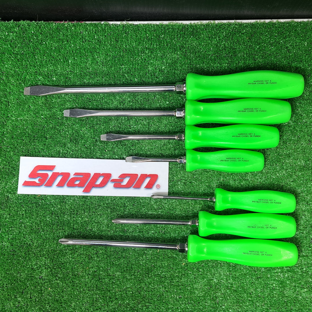 ◇スナップオン snap on コンビネーションスクリュードライバ SDDX70AG 7本セット グリーン【岩槻店】