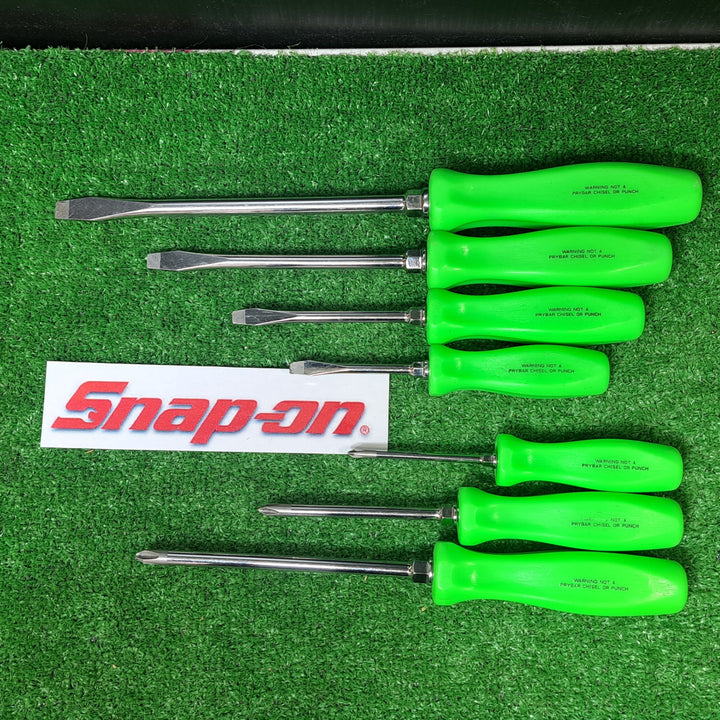 ◇スナップオン snap on コンビネーションスクリュードライバ SDDX70AG 7本セット グリーン【岩槻店】