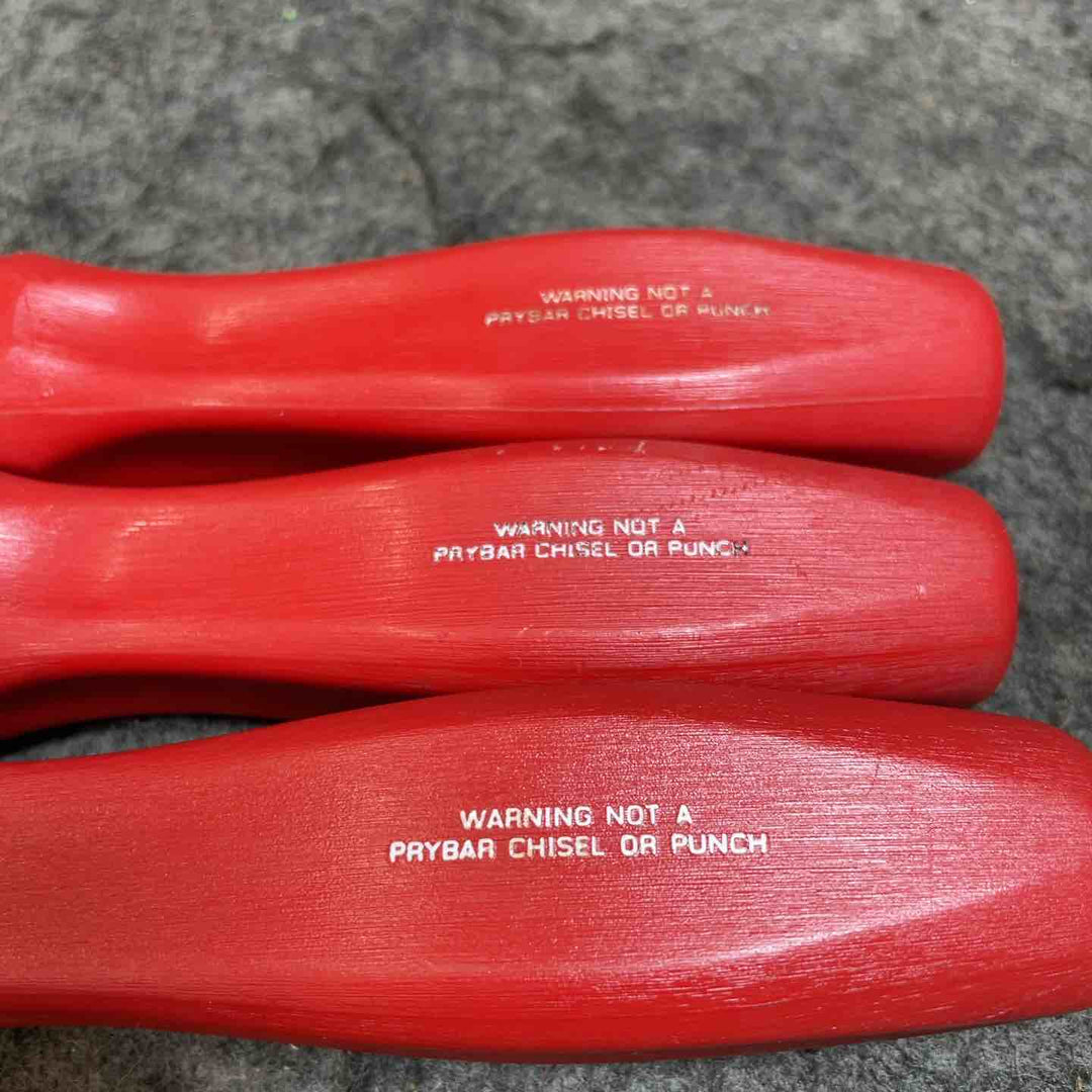 スナップオン(Snap-on) 旧グリップドライバー 3点まとめ SDD8A、SDD6A、SDDP631RA ※先端折れあり【桶川店】