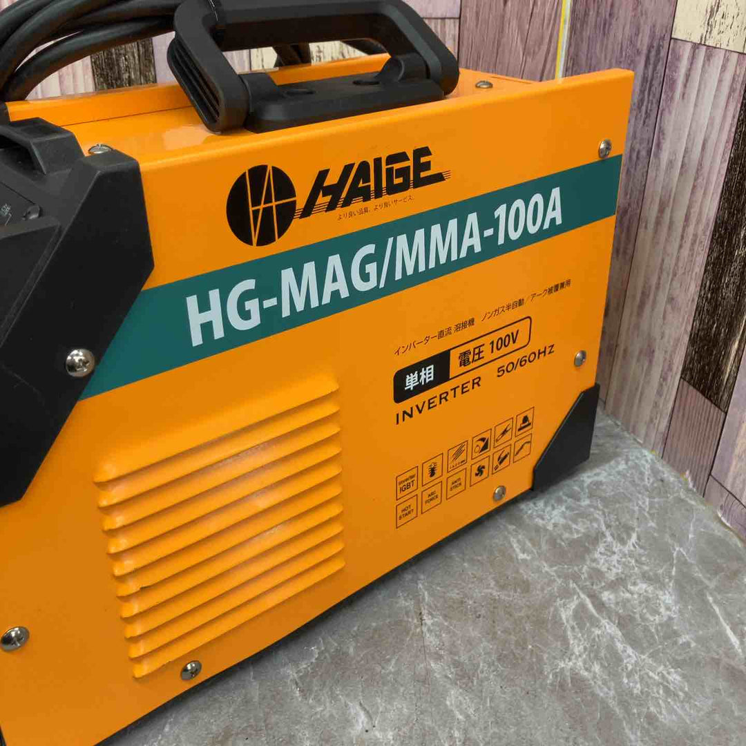 ◇HAIGE(ハイガー) 半自動溶接機 HG-MAG/MMA-100A【八潮店】