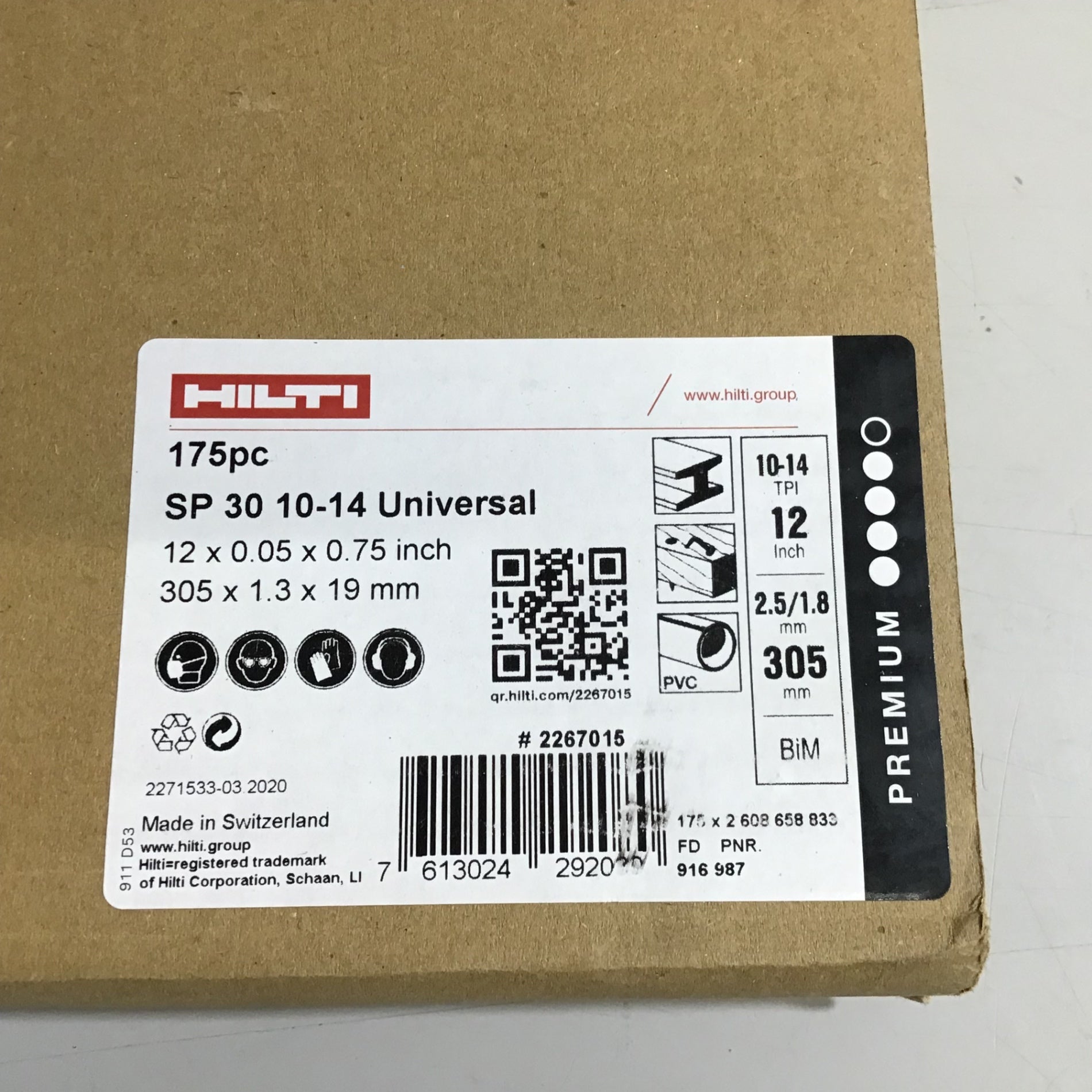 【未使用品】★送料無料★ HILTI ヒルティ セーバーソーブレード SP30 10-14 175pc【戸田店】