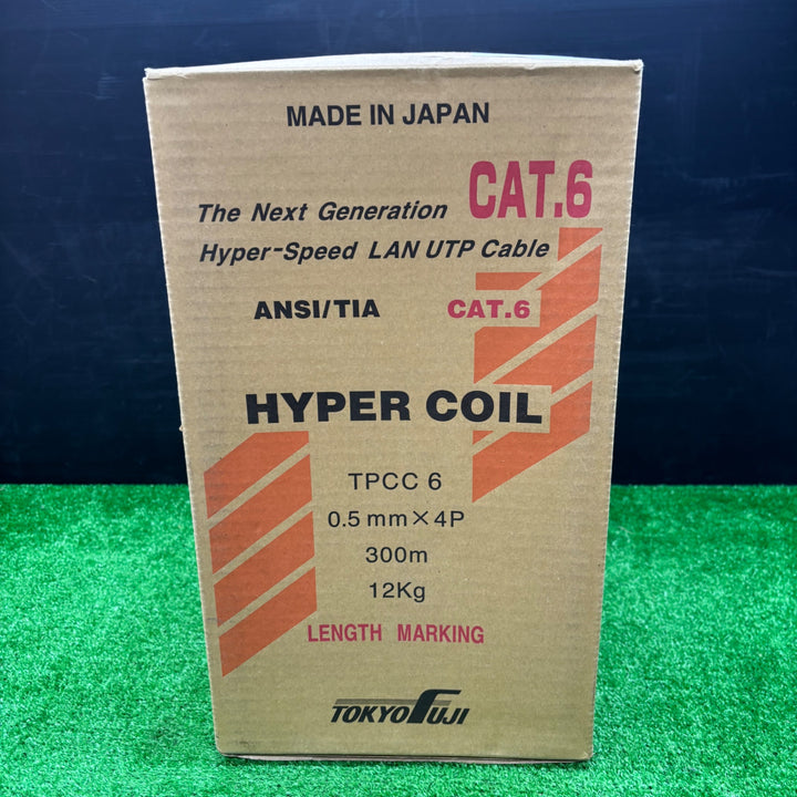 ◇冨士電線 LAN用UTPケーブル ハイパーコイル TPCC6 0.5mm×4P 300m 11.25kg CAT6 緑【電材館越谷店】