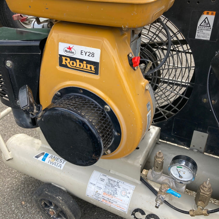 【中古品/店頭受取り限定】アネスト岩田 エンジンコンプレッサ PLUE33-7 3.7kw 5馬力【東大和店】