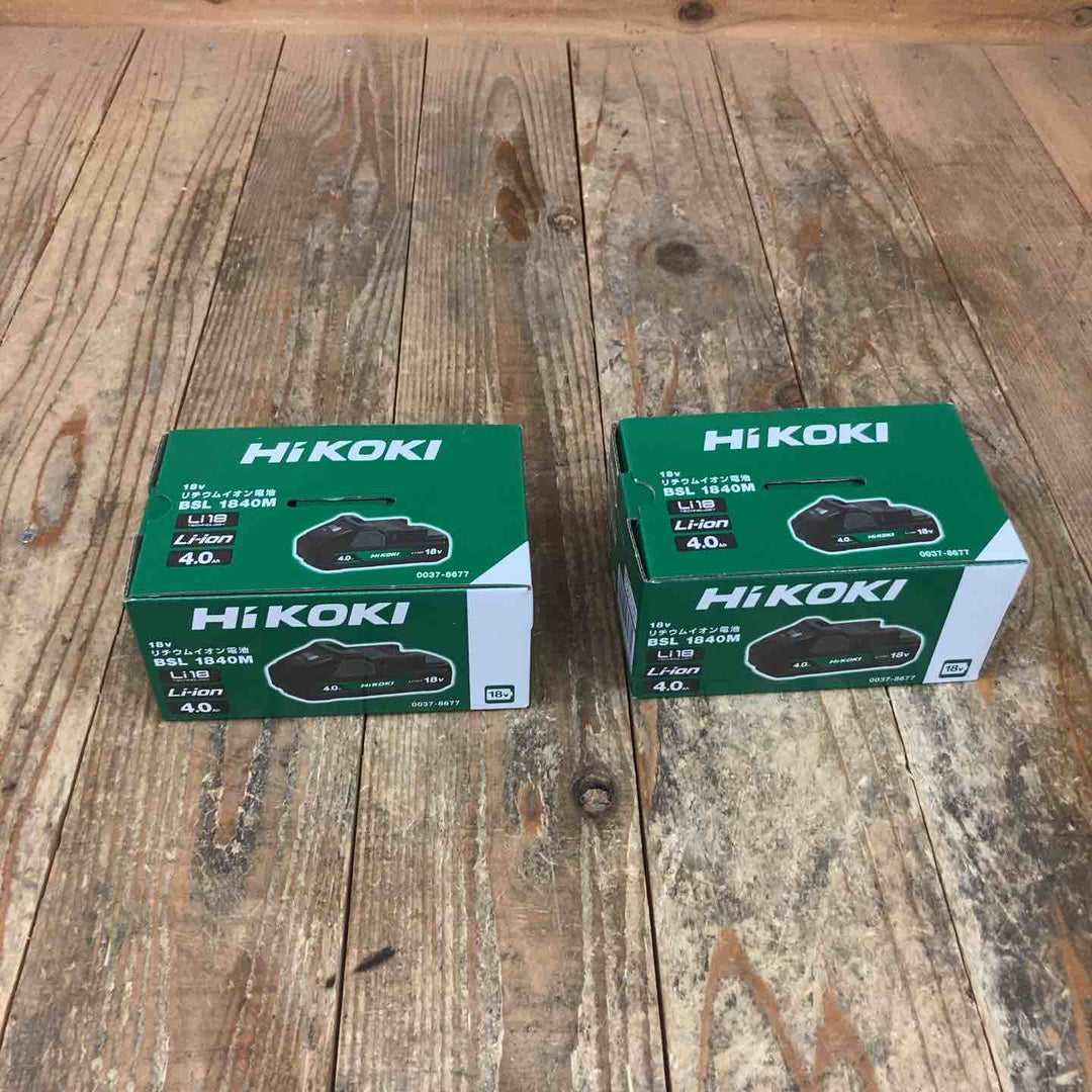 ハイコーキ(HIKOKI ※旧:日立工機) リチウムイオンバッテリー 18V/4.0Ah BSL1840M 計2点【所沢店】