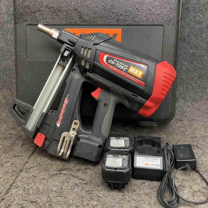 ◇マックス(MAX) コードレスガスネイラ GS-725C ケース(6V1.5Ahバッテリー*2、充電器)【鴻巣店】
