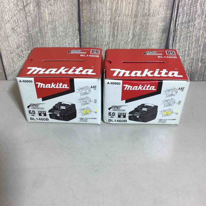 【未使用品】 純正 マキタ makita リチウムイオンバッテリー 14.4V/6.0Ah BL1460B 2個 バッテリー 純正品 14.4V 【戸田店】