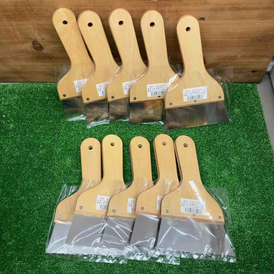 【未使用品】 大田製作所 ステンレス地ベラ 4寸 ＊10本入 【鴻巣店】